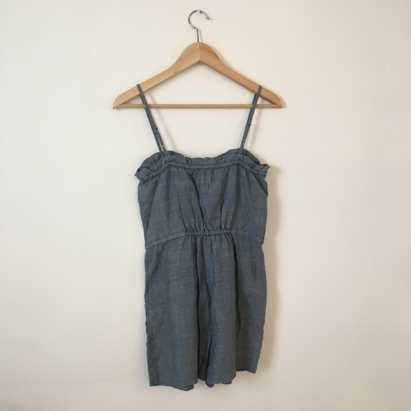 Madewell chambray strappy romper - Picture 4 of 5